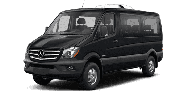 Black Mercedes-Benz Sprinter van