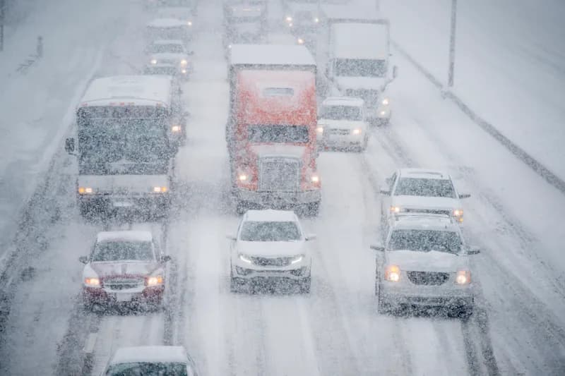 A GTA highway during a winter storm