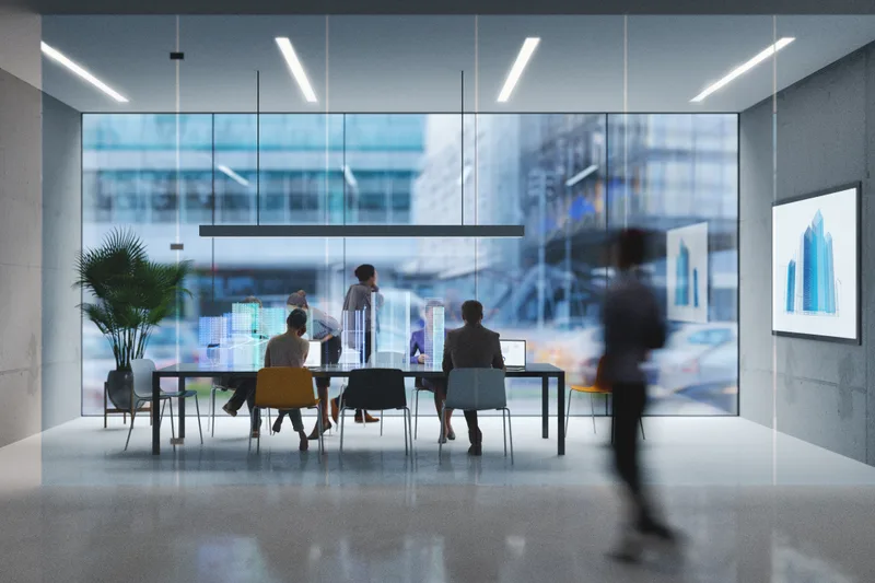 Business professionals meeting in a modern office
