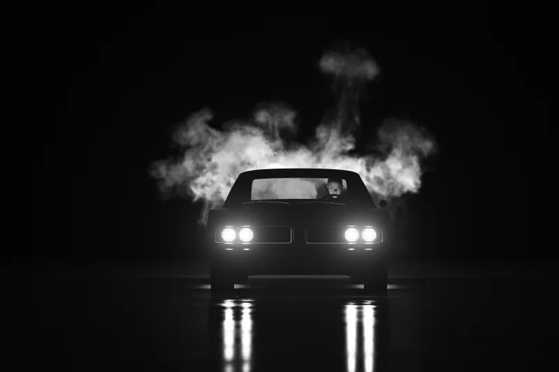 A car service arriving before dawn