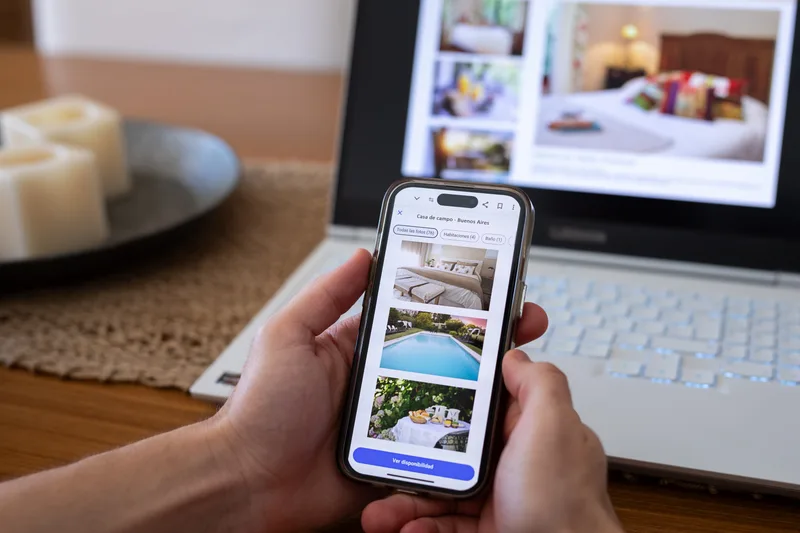Booking an airport ride on a phone