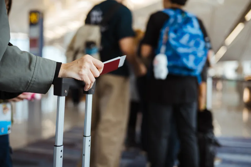An airport security and preclearance line